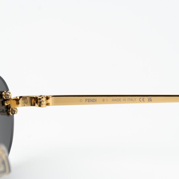 Fendi FIRST CRYSTAL Men Sunglasses Gold Oval Metal FE4075US 30A AUTHENTIC - Picture 8 of 16